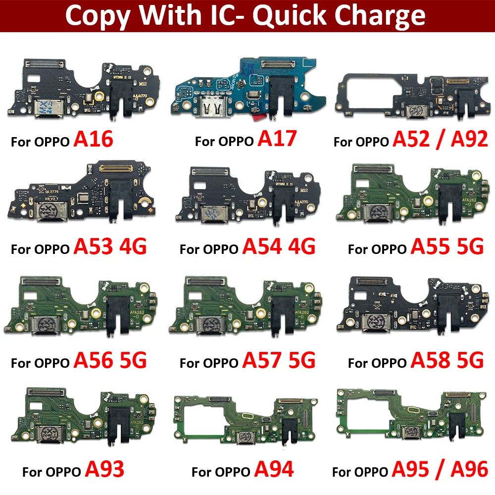 USB Charging Port Dock Charger Connector Board Flex Cable For OPPO A16 A17 A52 A92 A53 A54 A55 A56 A57 A58 A93 A94 A95 A96 4G 5G