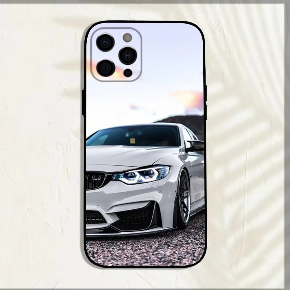 Sport Cool Car White Phone Case For iPhone 15,14,13,12,11,Pro,X,XS,Max,XR,Plus,Mini B-Bmwes Soft Black Cover