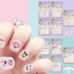 5 Stks/set Cartoon Hello Kitty 3d Nagelstickers Druk Op Nagels Sanrio Melodie Kuromi Nail Art Decoratie Leuke Anime Nail Art Stickers