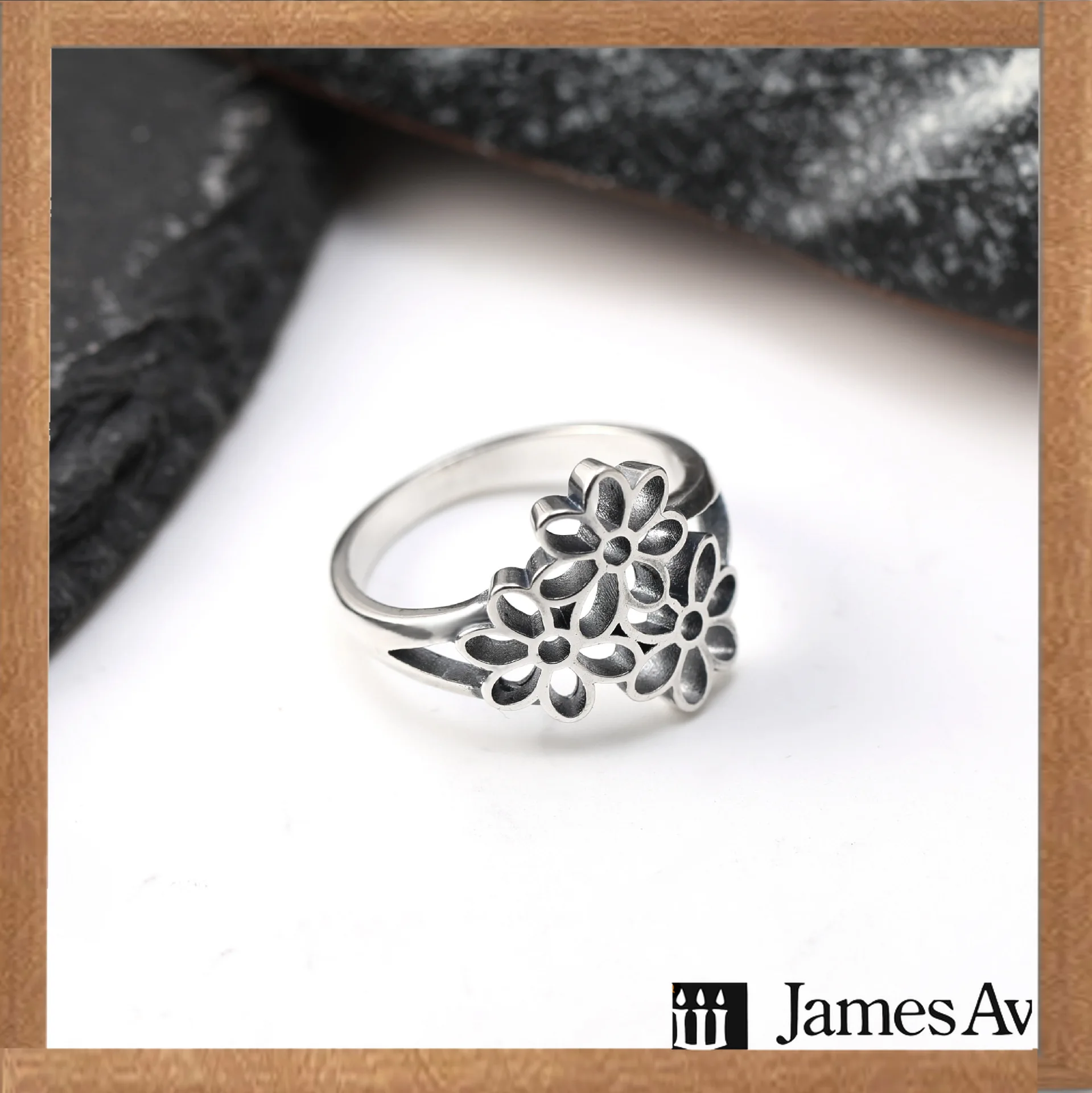 S925 Silver Vintage Hollow Multi‑Flower Ring Retro Open Band Daisy Floral Finger Ring Elegant Daily Jewelry Gift for All‑gender