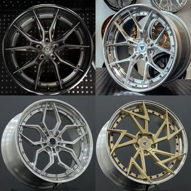 i Racing Car Wheels Forged 2-piece Wheels for 15 17 19 20 21 22 24 Inch Custom Polished Lip Alloys Wheels Rims