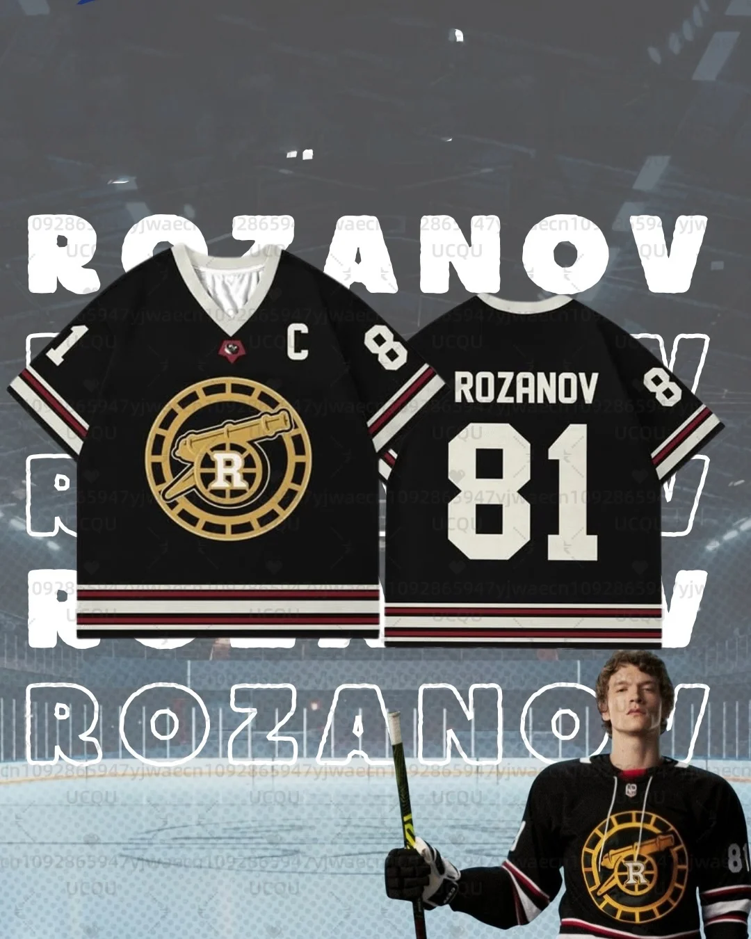 

2026 ROZANOV & HOLLANDER V-neck Short sleeve T-shirt Heated Rivalry Hookey Jersey Ilya Rozanov Shane Cycling T-shirt Tops