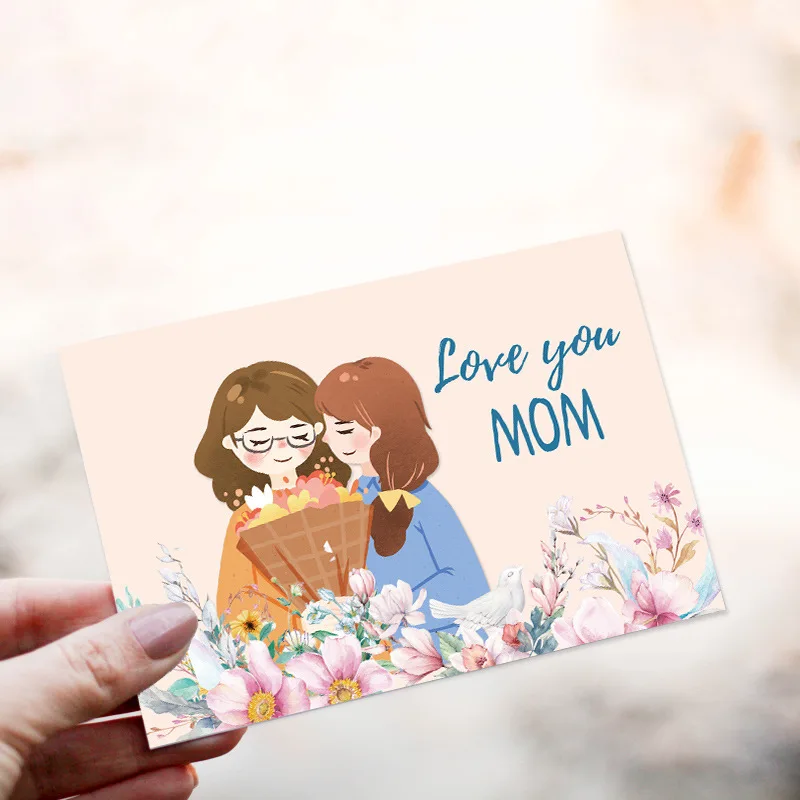 

Love You Mom Happy Mother's Day Children Thank You Mom Blessing Postcard Father's Day Card Greeting Card Love Father Card