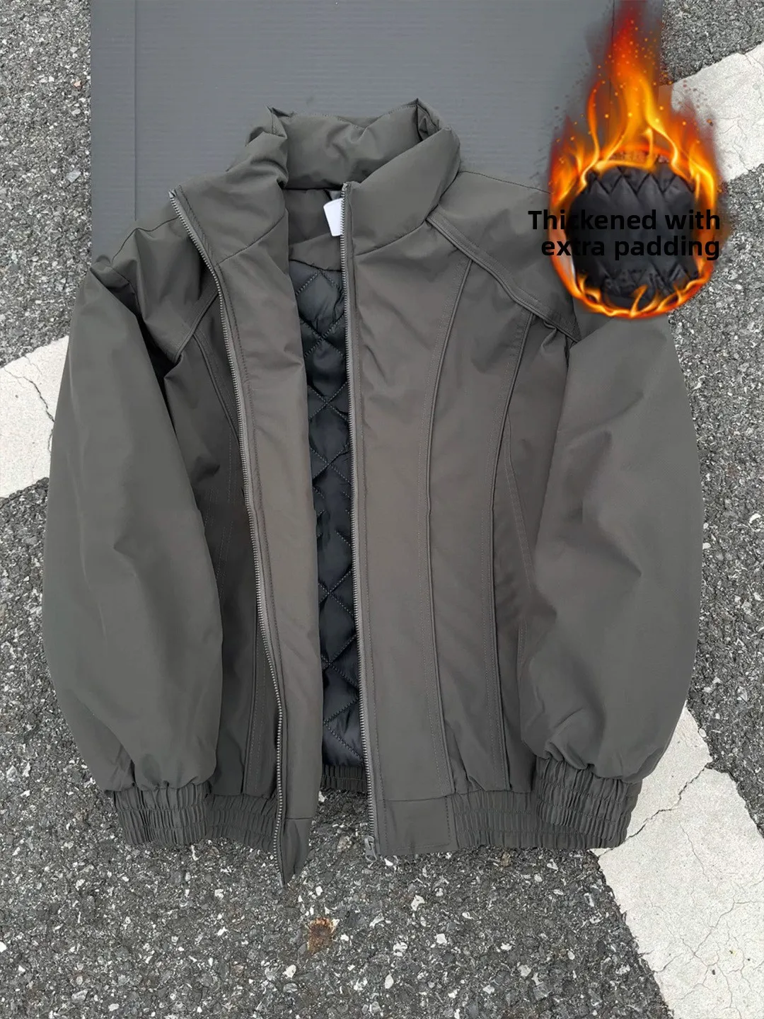 

Мужская модная зимняя верхняя одежда в американском уличном стиле: утепленная хлопковая куртка с деконструированным дизайном, трендовая, Cleanfit, Sle