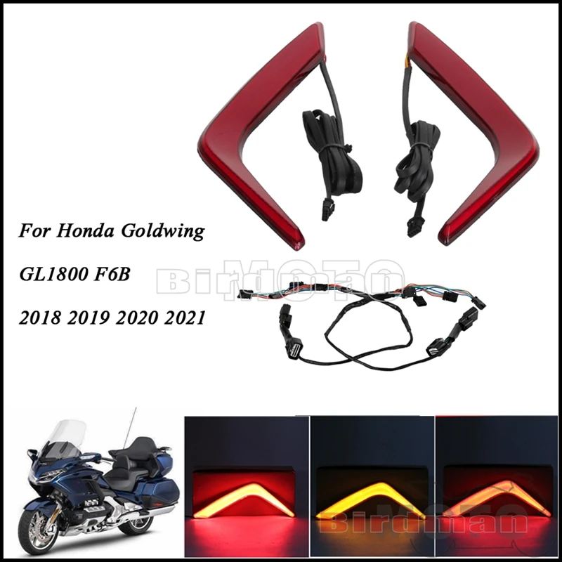 

For Honda Gold Wing GL1800 F6B Motorcycle LED Taillight Rear Brake Lamp Saddlebag Decorative Light For Tour DCT Airbag 2018-2021