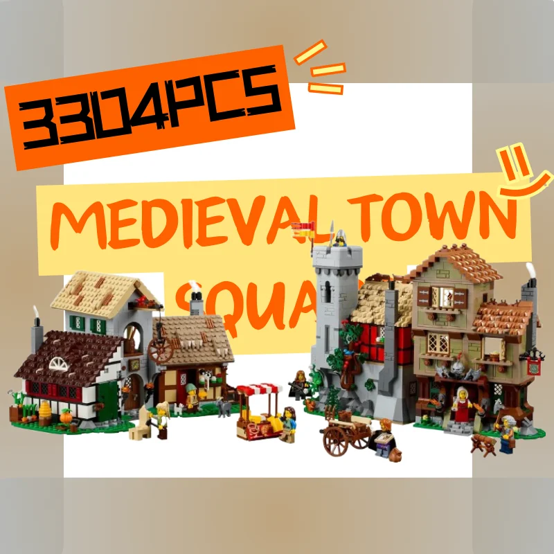 3304PCS Auf Lager Mittelalterliche Stadt Platz DIY Puzzle Spielzeug 10332 Ziegel Europäischen