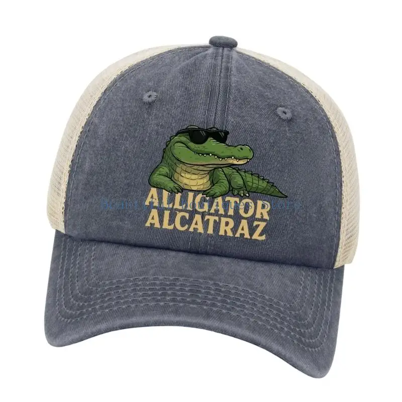 U4LF Fashionable Alligators Pattern Baseball Cap Adjustable Fit Breathable Outdoor Hats Multiple Colors Pair with Any Outfit