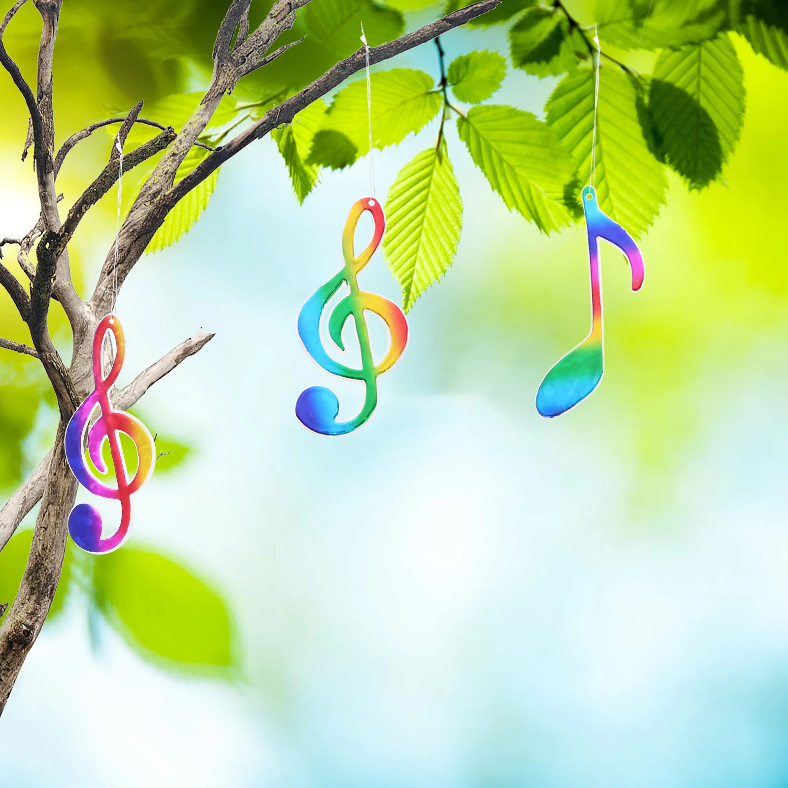 12 Uds. De notas musicales coloridas, adornos para árboles de Navidad chapados en caliente, colgante para lugar de vacaciones, decoraciones colgantes, regalos festivos de Navidad
