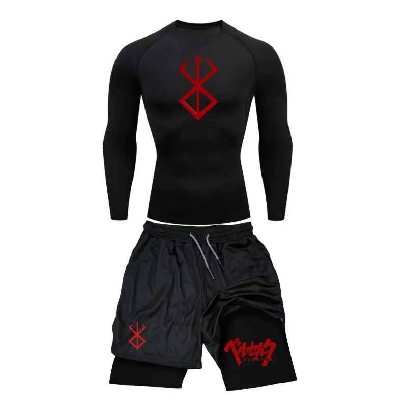 

Fashionable fitness and sports training tight short-sleeved and short-shorts set, loose, breathable, quick-drying casual set