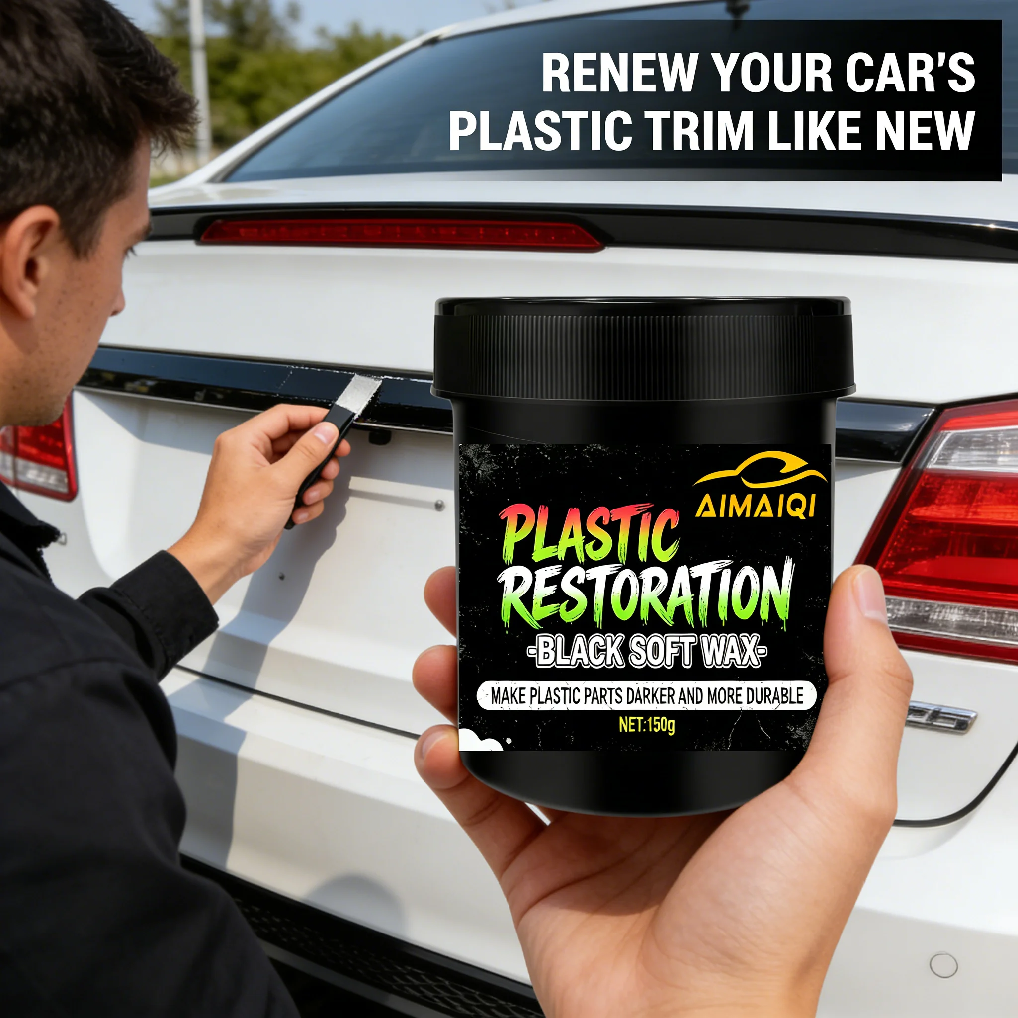 Plastic & Tire Care Set - Restores Shine to Car Bumpers, Door Trim & Tires, Prevents Aging & Maintains Gloss for Vehicles
