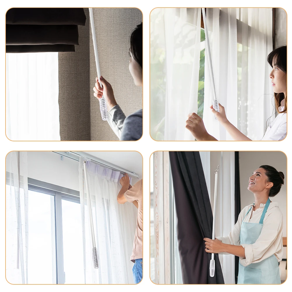

Aluminum Alloy Curtain Pull Rod 60cm Lightweight Manual Sliding Design For Balcony Outdoor Drapery Pull Rods Easy