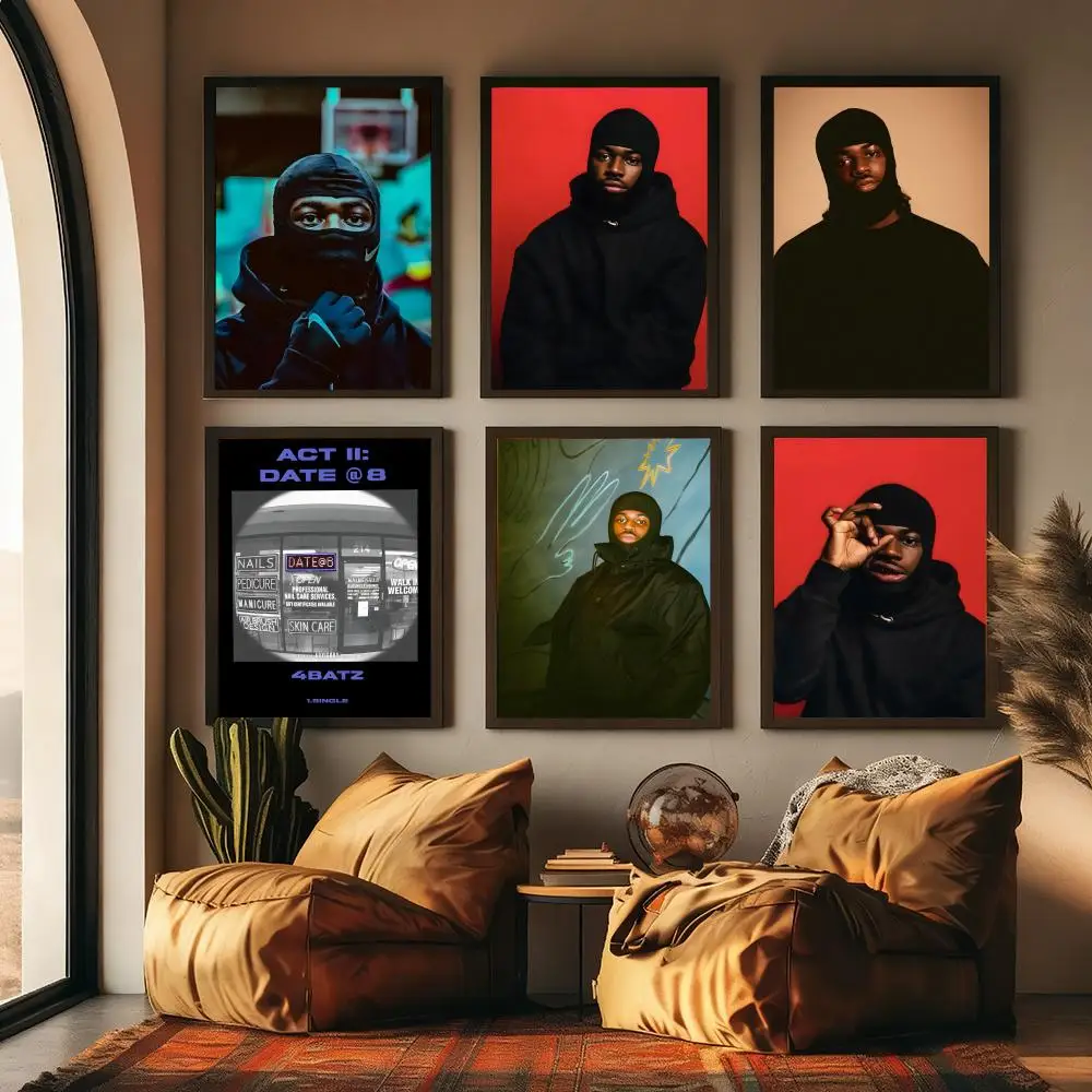New Generation R&B Singer 4batz Poster For Office Bedroom Coffee Home Decor Durable Waterproof Aesthetic Stickers Wall Art HD