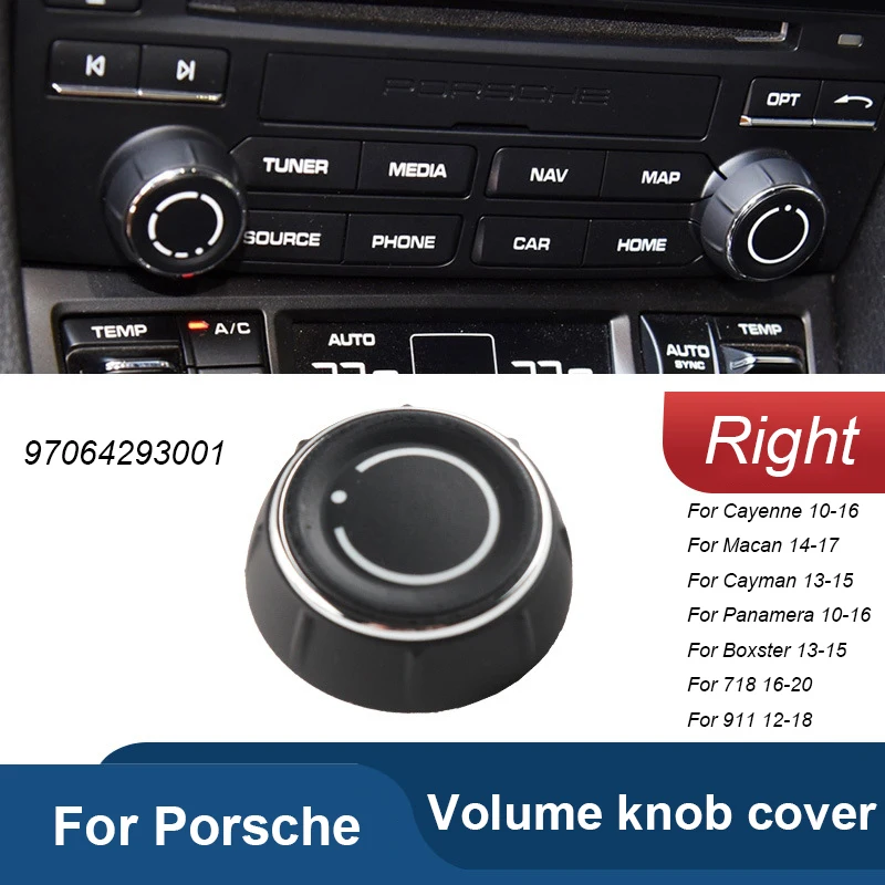 For Porsche Cayenne Panamera Macan 911 718 2010-2020 Audio Volume Regulator CD Control Switch Adjustment Button 97064292901