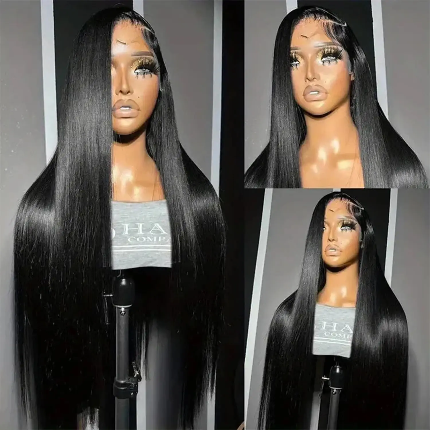 30 40 Inch 13x4 HD Transparent Bone Straight Lace Front Wig 200 Density Brazilian 13x6 Lace Frontal Wigs Human Hair For Women