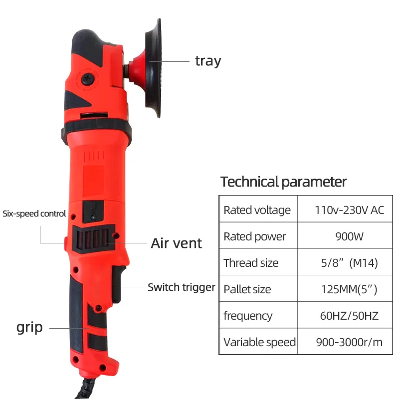 Car Polishing Sealing Machine 220V Beauty Waxing Machine Paint Maintenance Scratches Repair 5 Inch Electric Polishing Tools