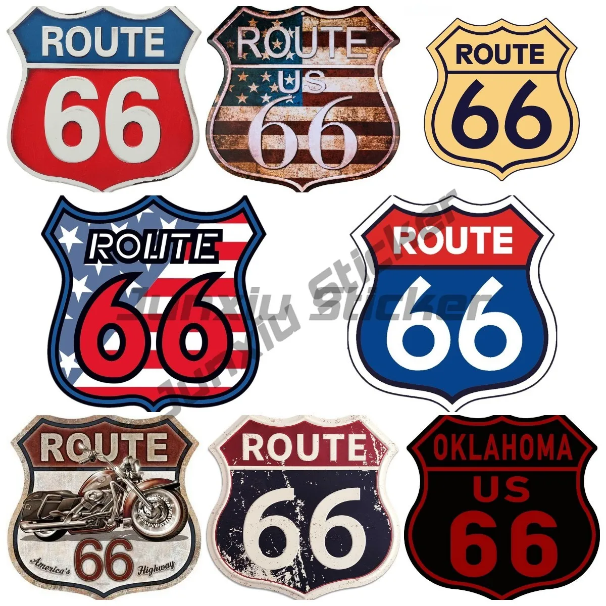 Route 66 OKLAHOMA 66 Decal Car Windshield Decoration Sticker Pvc Figure Personalized Waterproof Decals