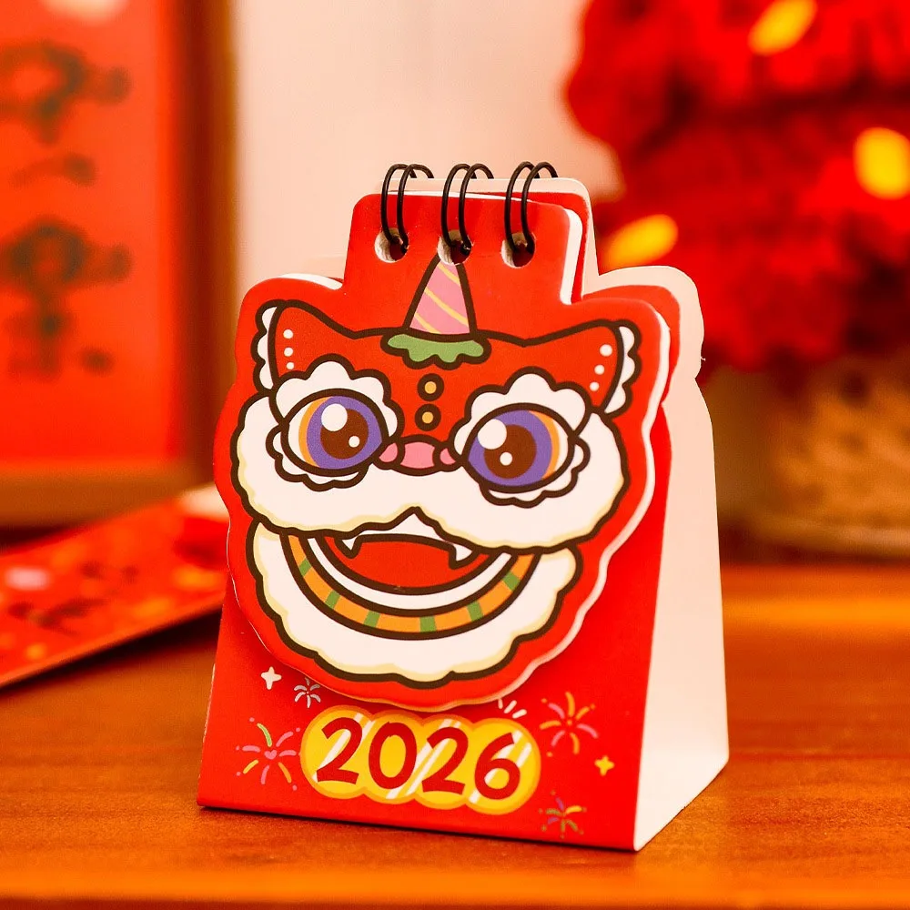 Simple Red Desk Calendar To Do List Cartoon Mini Calendar Schedule Planner Desktop Decorations
