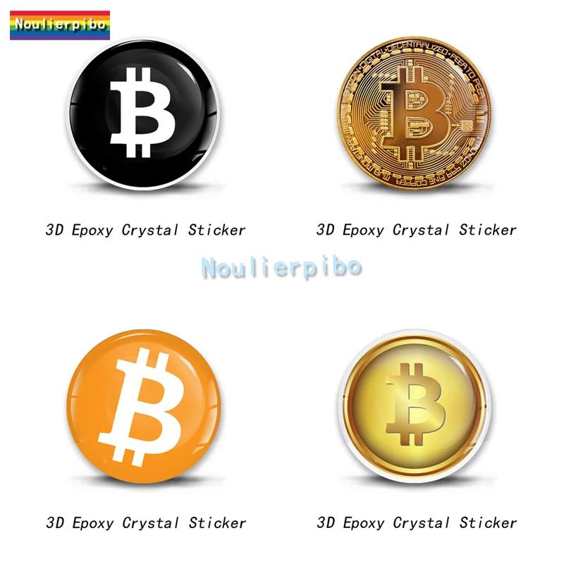 3D Epoxy Die Cut Dome Stereo Car Sticker Bitcoin PVC Car Motorcycle Helmet Office Supplies Mobile Phone Piano Vinyl Decal