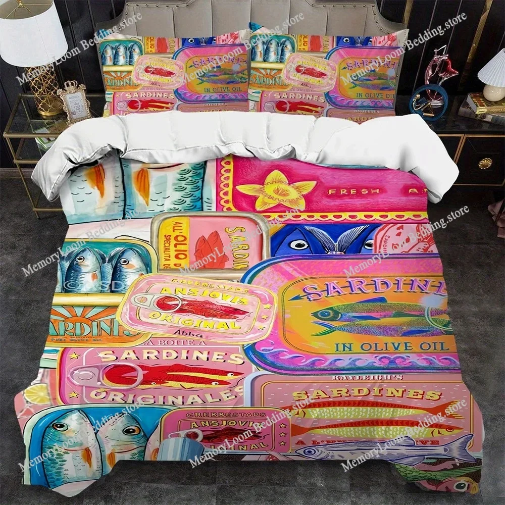 

Sardines Fish Art Duvet Cover Set Home Style Bedding Soft Laundry Cotton Bed Four Seasons Student Dormitory Home Textileextile96