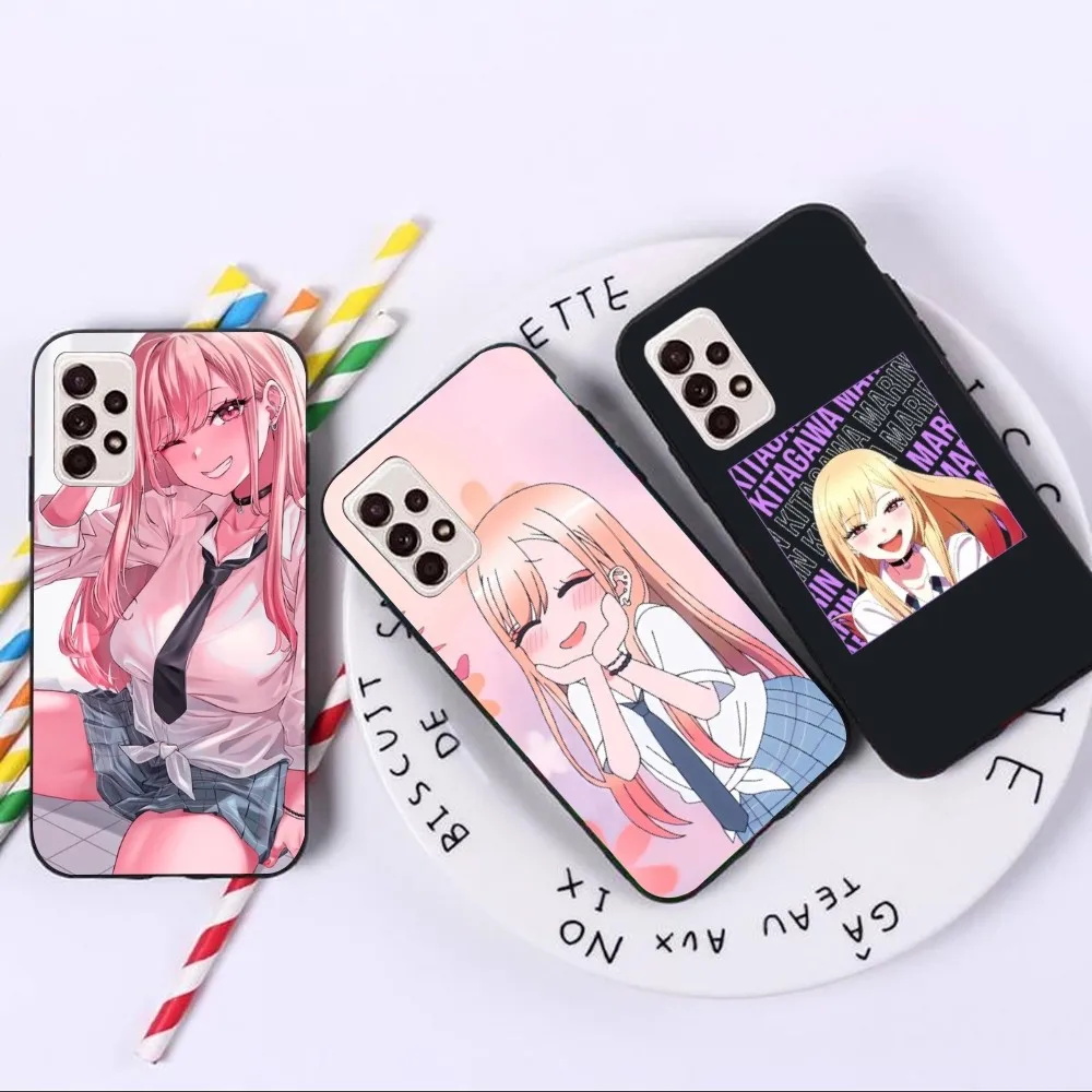 Anime Marin Kitagawa Mobile Phone Case for Samsung A91 A81 A73 A72 A71 A30S A20 A12 A13 A52 A53 4G 5G Black Phone Cover Funda