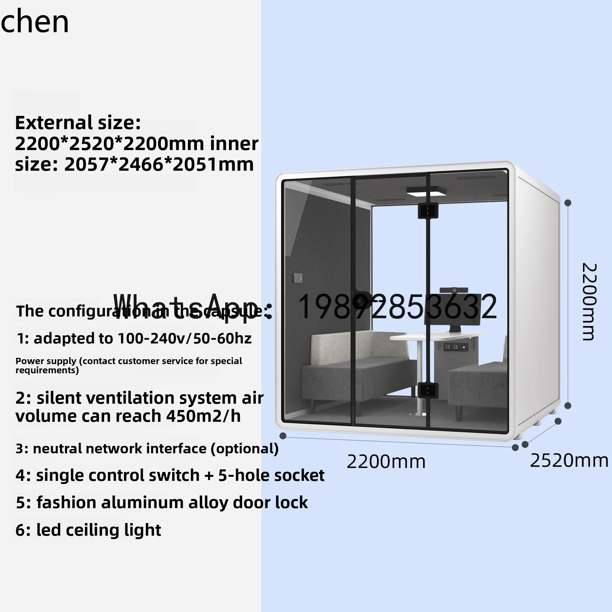 Live Streaming Office Phone Booth Silent Room Soundproof Room Phone Room Indoor