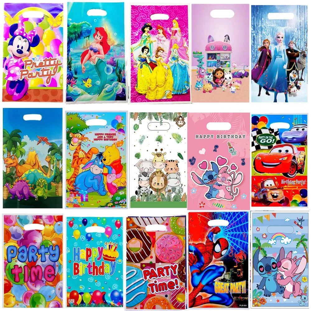 Disney Princess The Lion King Spider-Man Pearlescent Laminated Plastic Party Favor gift Bag Candy Cookie Packaging Gift Bag