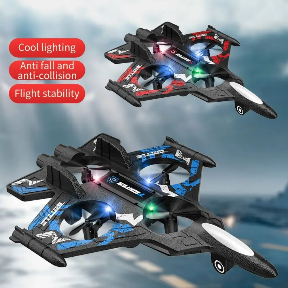 Espuma EPP Control remoto combate de espuma detección de gravedad Drones RC helicóptero de cuatro motores juguete con luz portátil RC Hobby Jet avión