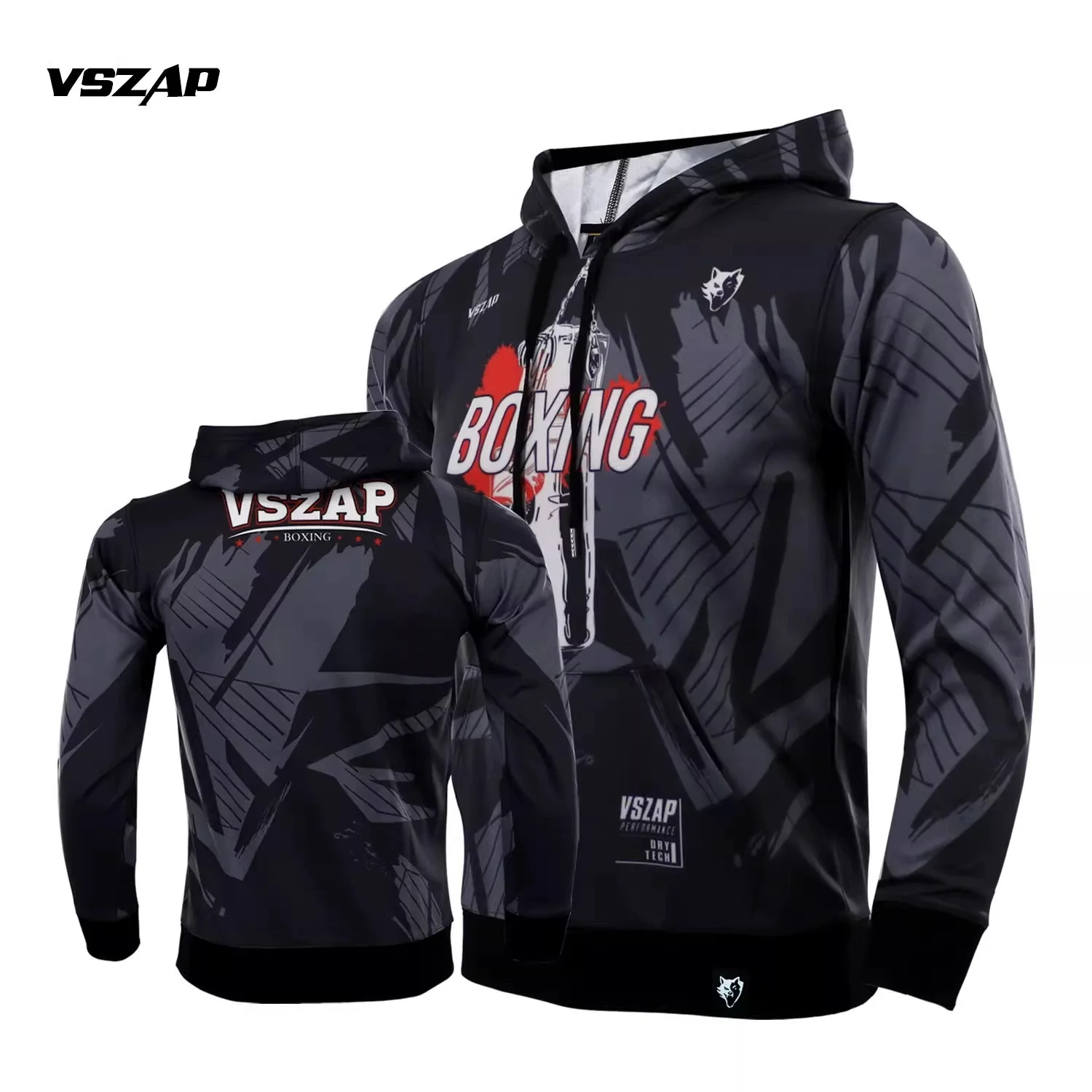 VSZAP autumn and winter training jacket hooded sweatshirt jacket MMA fighting running jujitsu clothing collection