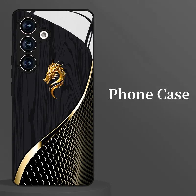 

Luxury Creative Design All-In-One Straight Edge Glass Phone Case for Samsung Galaxy S26/S25/S24/S23/S22/S21/S20/A53/A36/A56
