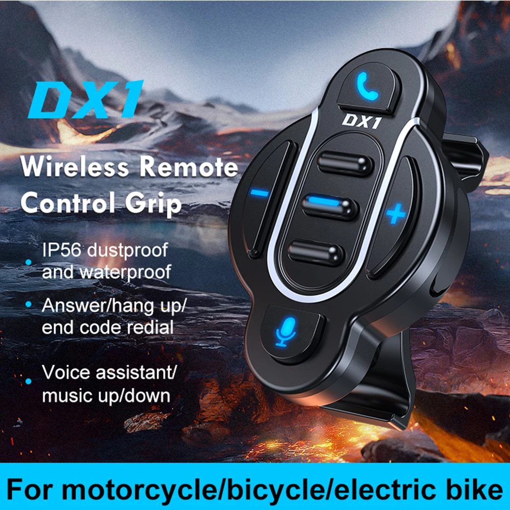 Motorcycle Handlebar Remote Control Button Wireless Call Kit Bluetooth-compatible Media Controller Music Player Waterproof