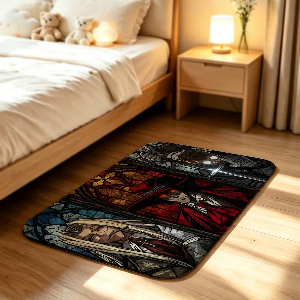 Anime H-Hellsing Short Plush Rug Carpet mat Machine Washable Soft Comfortable Anti‑Slip Floor Mat Home Decor
