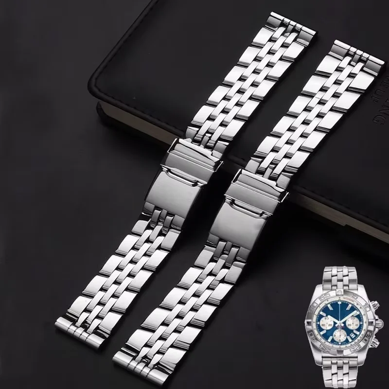 Stainless Steel Watchband 20mm 22mm 24mm Bracelet For Breitling Watch For AVENGER NAVITIMER SUPEROCEAN Watch chain