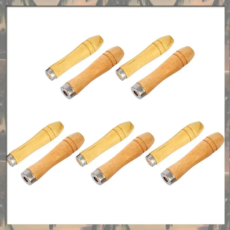 A70U New Wooden File Handle Kit Screwdriver Hand Drill File Handle Kit Cutting Tool Craft