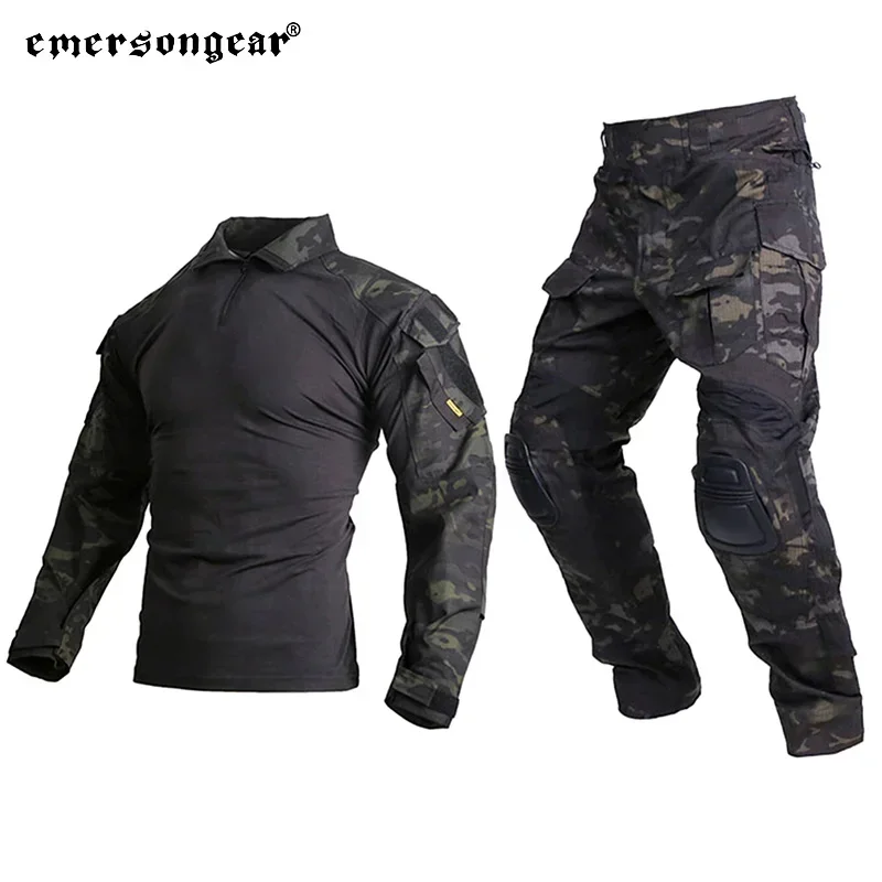 Emersongear G3 전투 유니폼 세트, 2019 업그레이드 버전, 남성용 전술 셔츠, 바지, 의무 카고 바지, 세트 사냥 하이킹
