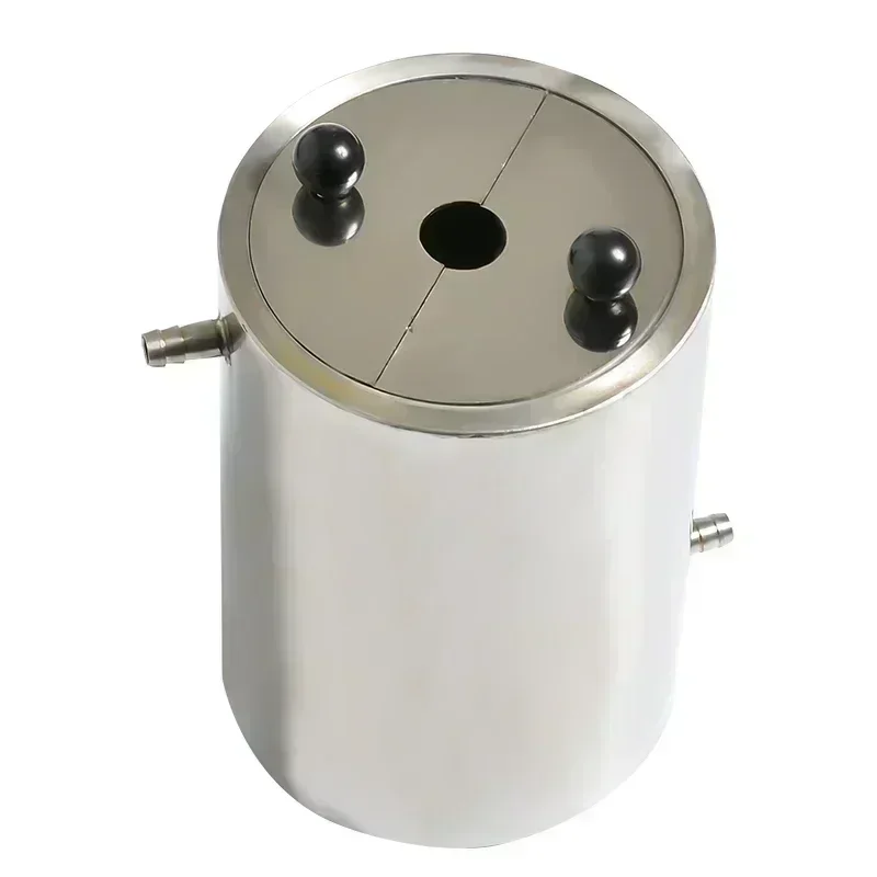 Laboratory Dispersant Machine Barrel Double Layer Stainless Steel Dispersion Tank with Lid, 3 Liter Grinding Barrel