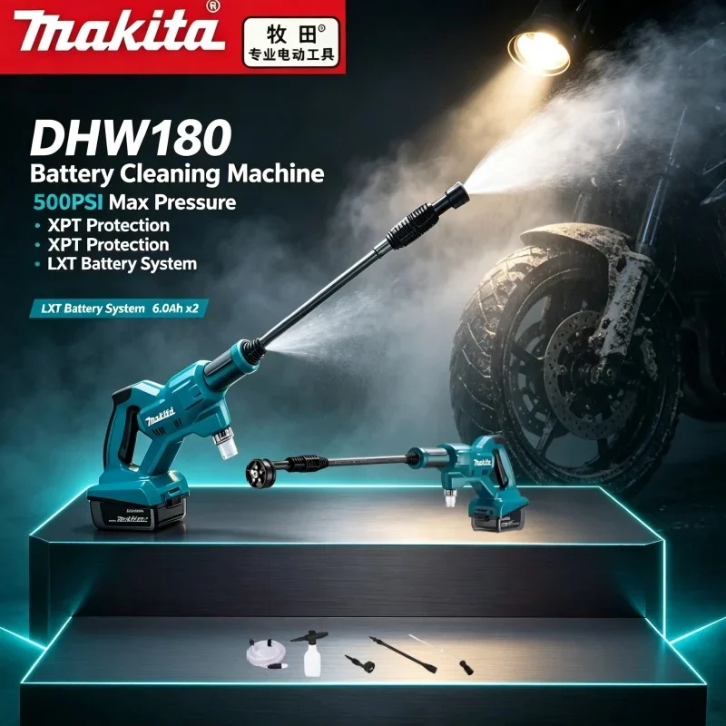 100% Original Makita DHW180 Akku-Hochdruckreiniger 18V Kabellos Tragbares Reinigungsgerät mit hohem Durchfluss ist ein Elektrowerkzeug.