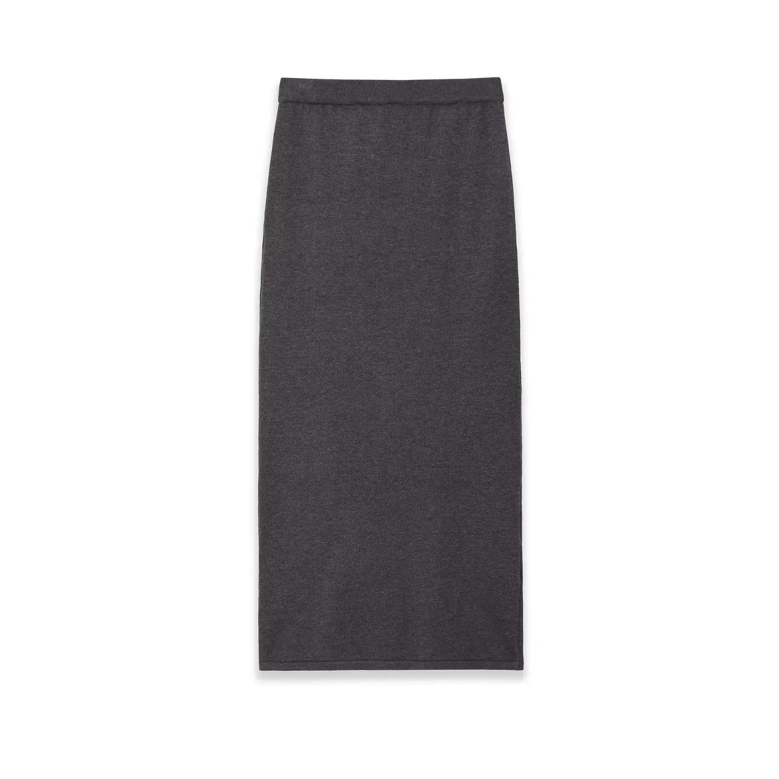 Women's Fashion Elastic Mid-Waist Soft Straight Skirt Knit Midi Pencil Skirt Elastic Soft Knit Fabric Dark Gray Casual G488
