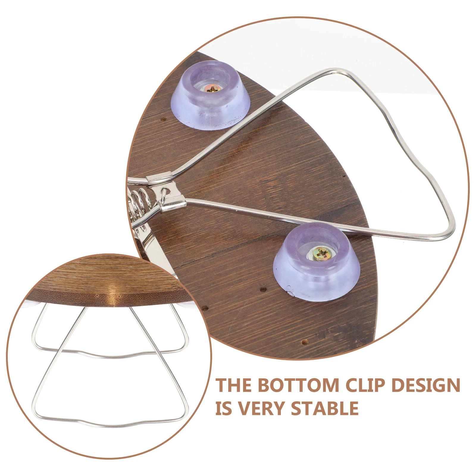 

Natural Clip-On Snack Organizer Dessert Drink Holder For Arm Table Couch Multi-Functional Round Bed Armrest