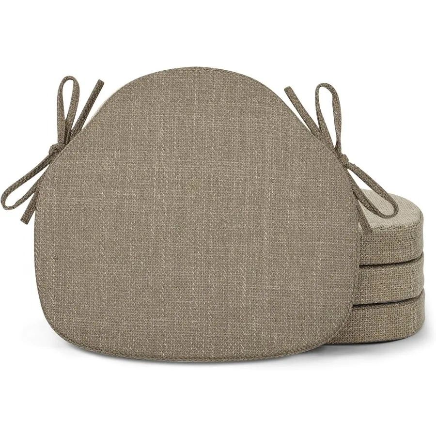 

Набор подушек для обеденных стульев из 4-х высокопрочных пенопластовых подушек для сидений Windsor Подушки для кухонных стульев с завязками и текстурированным чехлом, 4 шт.