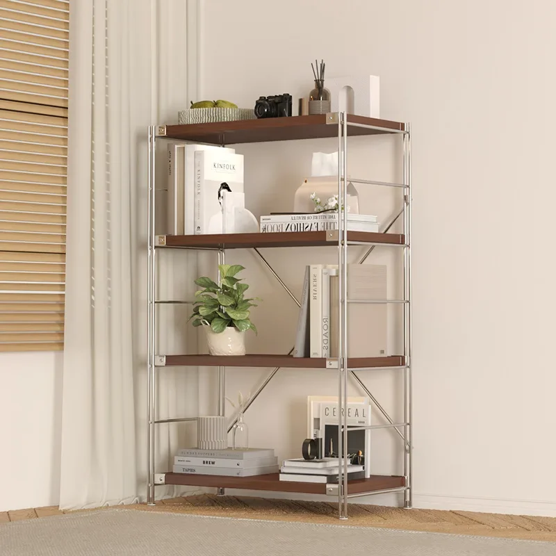 multi-layer storage shelves, floor-to-ceiling storage shelves, household multi-functional bookshelves, log wind shelves