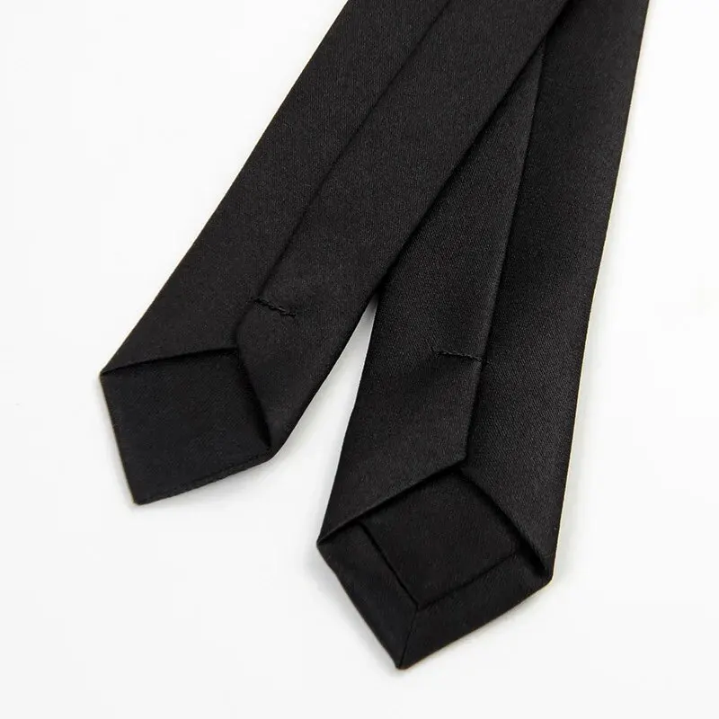 Black Narrow Tie 3cm Ultra-Narrow for Men/Women, Japanese School Style Shirt Decoration,Suitable for Funerals