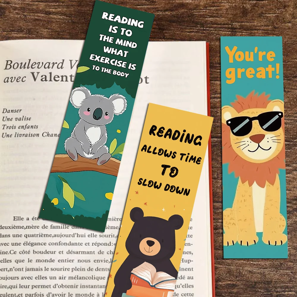 30 pçs marcadores de leitura animal anotaciones decoração página criativa manual leitura diy abstrato vida estudantes cartões marcador
