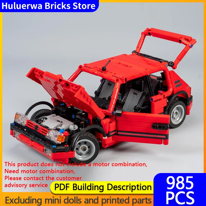 

Модель скоростного гоночного автомобиля MOC, строительные кирпичи 205 GTI, черная версия автомобиля, модульная технология, подарки, праздник, сборка, детский игрушечный костюм