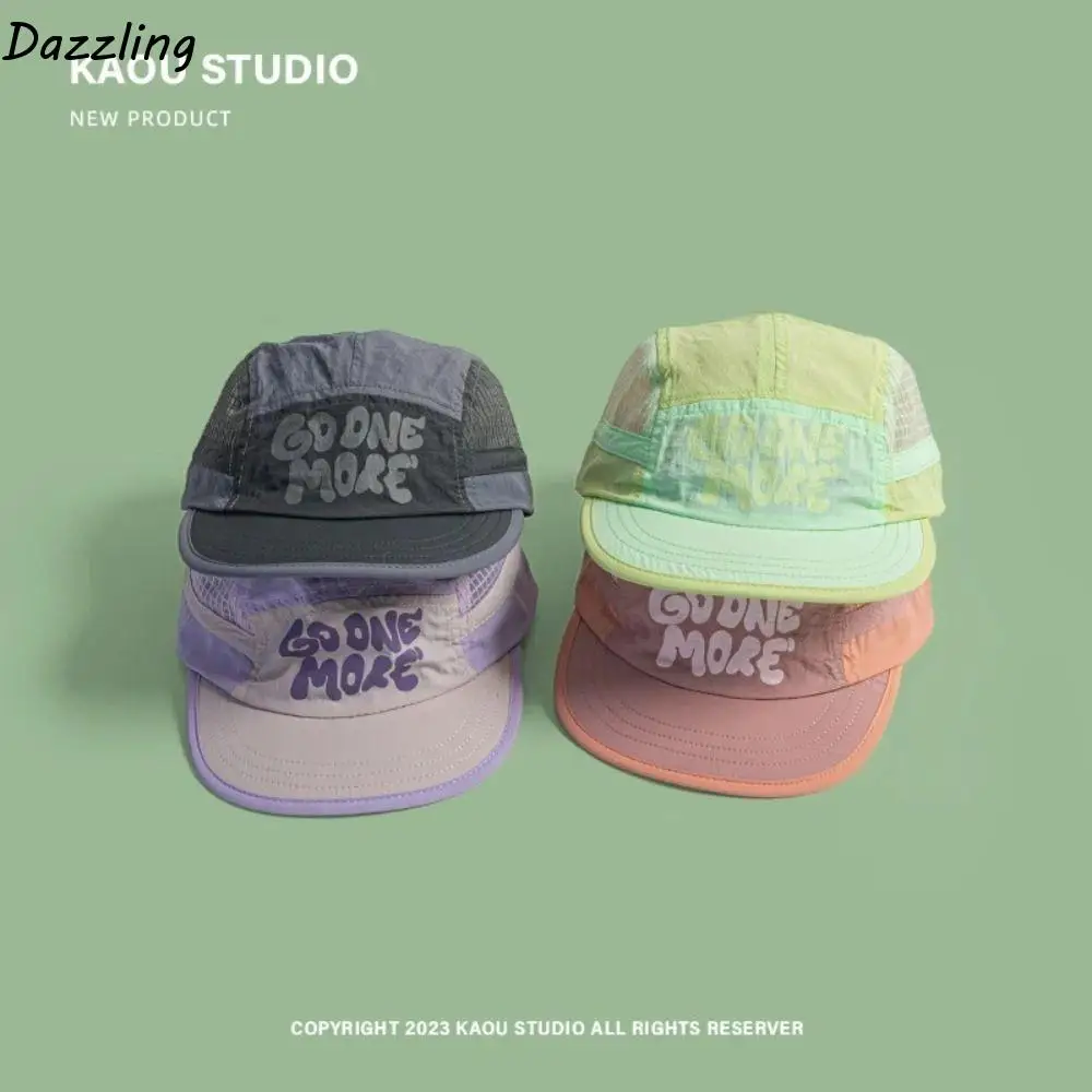 

Soft Brim Quick-drying Baseball Cap Retro 5-panel Hip-hop Hat Breathable Hat Casual Sun Protection Mesh Running Caps