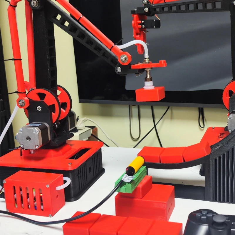 Stepper Open Source Mechanical Arm High Precision/with Guide Rail/300G Load/G Command/Vision/Teaching/Complete Setting