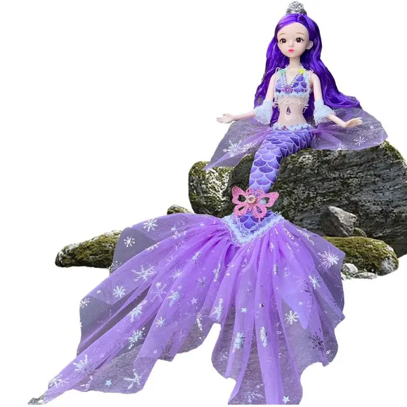 45CM Mermaid Doll Movie Inspired Classic Fashion Joint Movable Doll Princess Clothes Detachable Dress-up Toy Girl Birthday Gifts