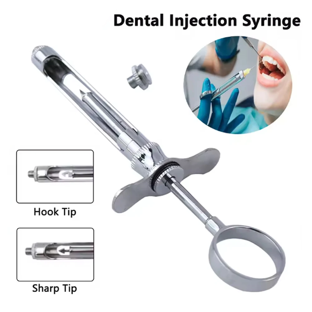 

Стоматологический аспирационный шприц из нержавеющей стали с замком Люэра для доставки анестезии, хирургический инструмент для ухода за зубами