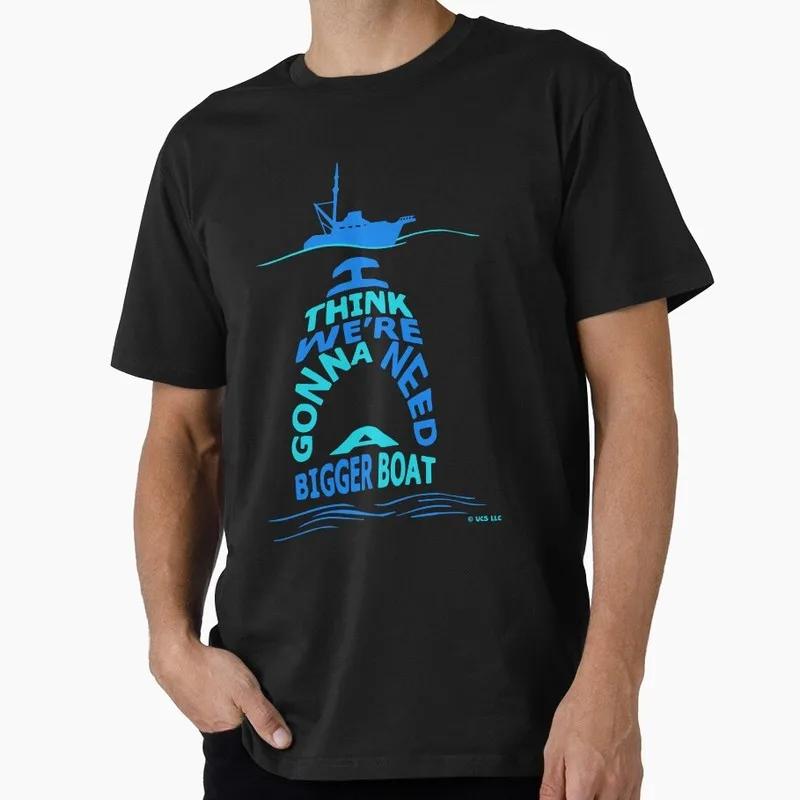 I Think We're Gonna Need a Bigger Boat Jaws Horror Movie Unisex T Shirt Retro Amity Island Great White Shark Graphic Tops