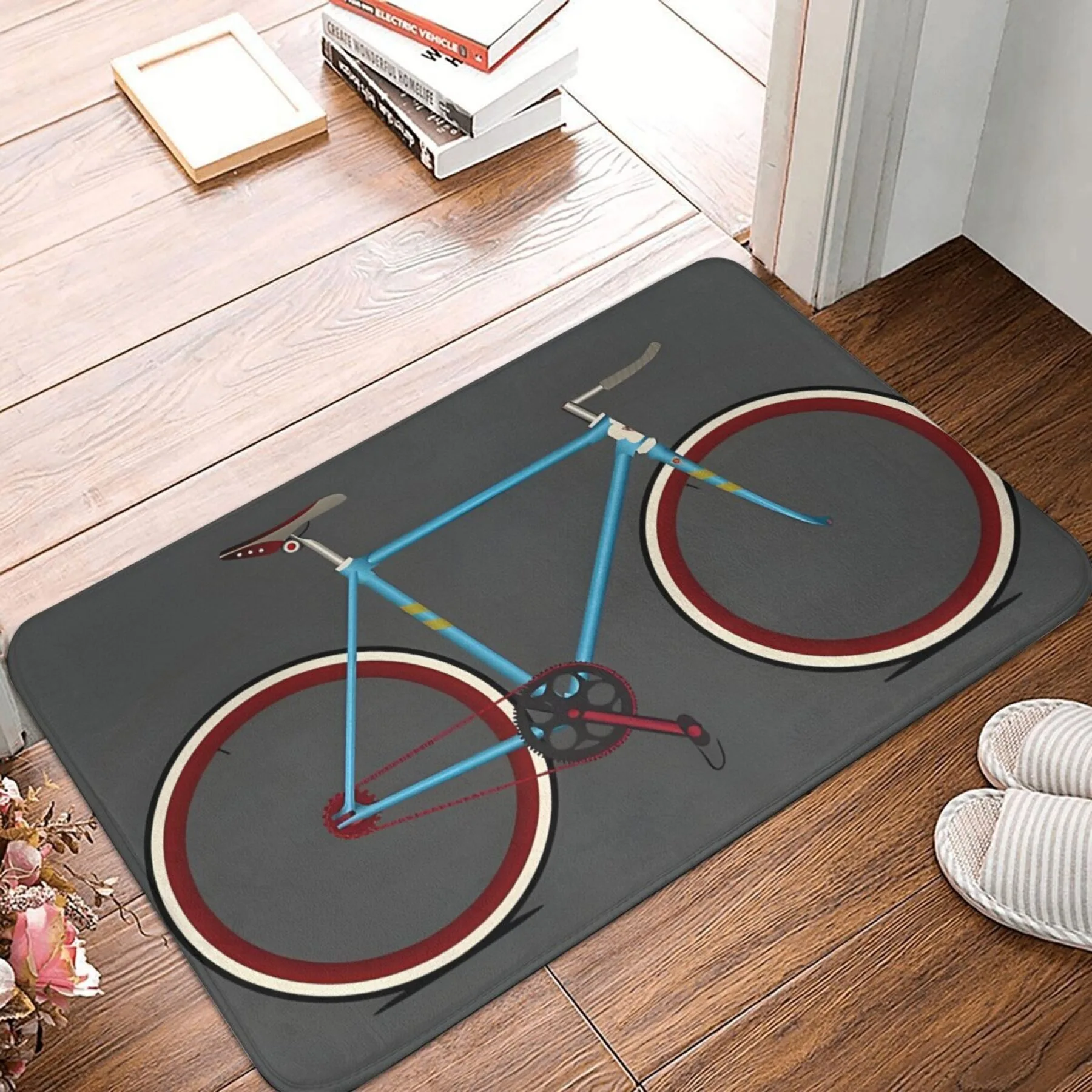

1PC Bicycle arts Pattern Door Mats Kitchen Rugs Non-Slip Pop design Living room Rugs Bath Mat Carpet for Home Sink Laundry Decor