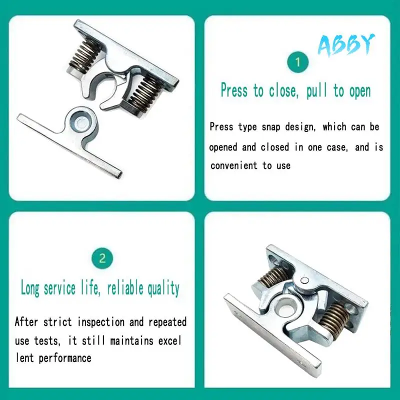 

ABBY-1Pcs Aluminium Alloy Door Easy Lock Stop Catch Release Clamp Double Roller Catch (Mp-4)